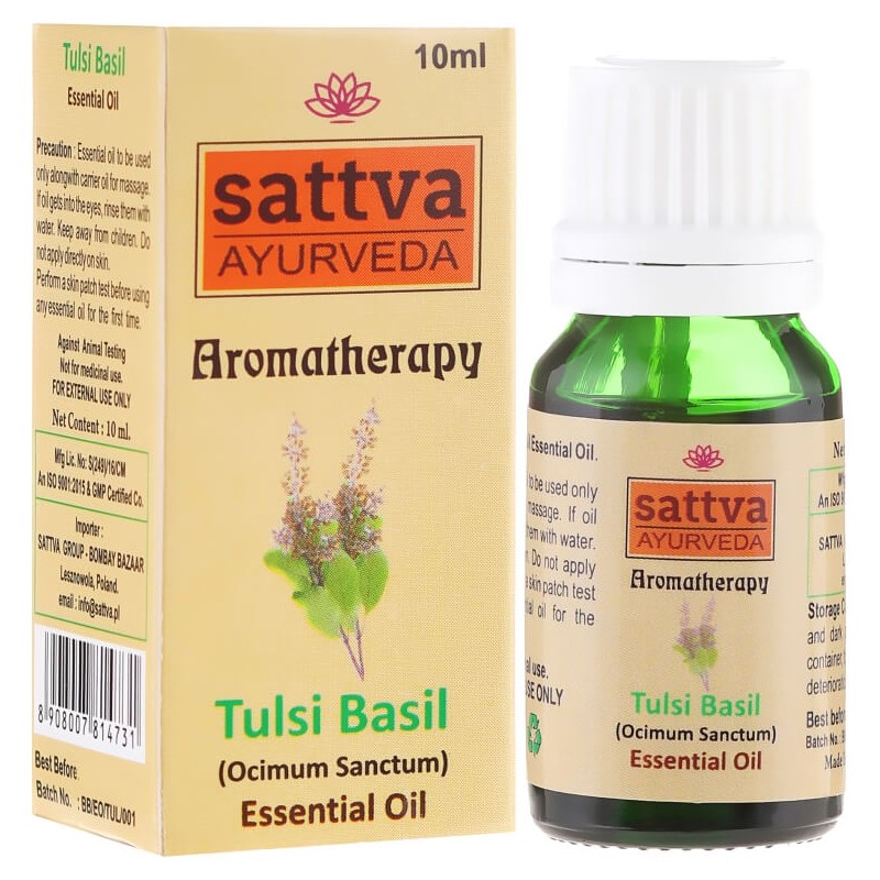 Holy Basil Essential Oil Tulsi, Sattva Ayurveda, 10ml