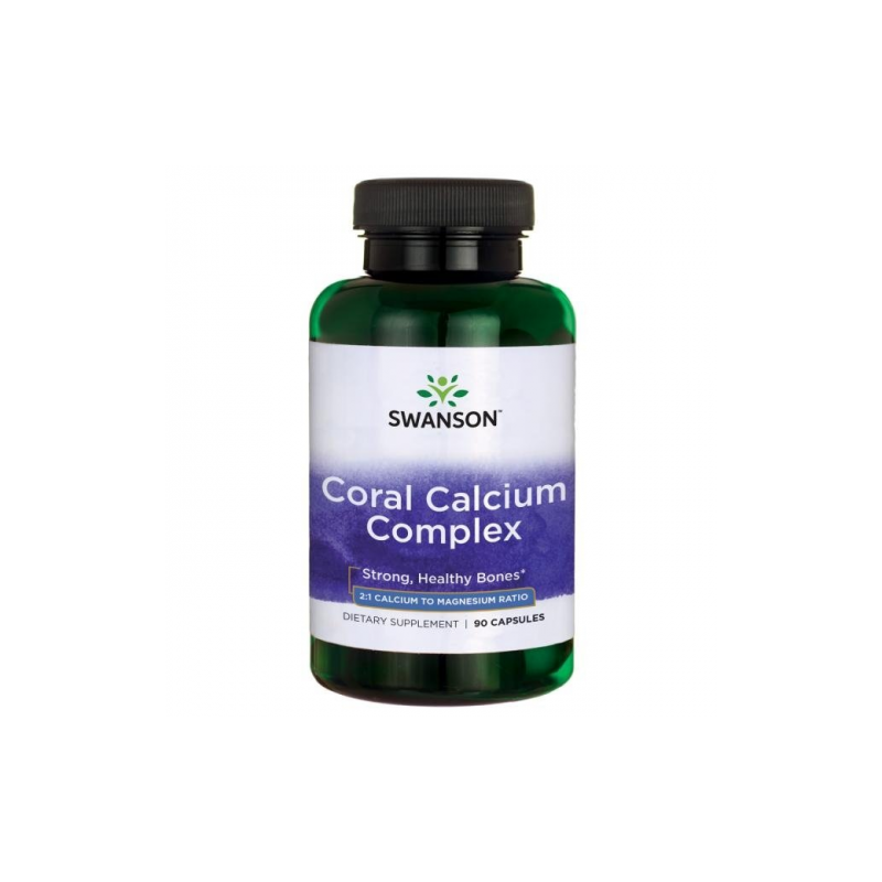 Коралловый кальций с витамином D и магнием Coral Calcium Complex, Swanson, 375 мг, 90 капсул