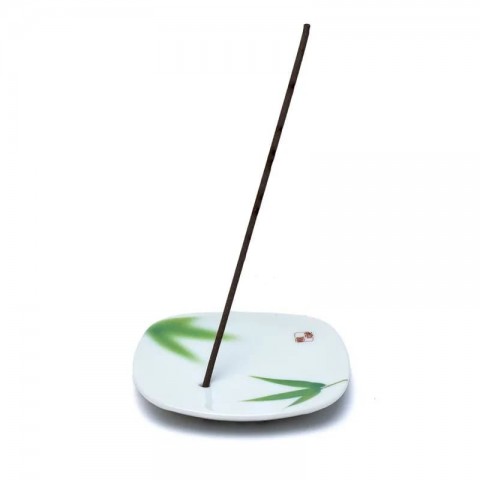 Ceramic incense stick holder Yume no Yume Bamboo leaf, 8cm