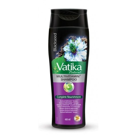 Shampoo mustilla jyvillä lentäville hiuksille, Dabur Vatika, 400 ml