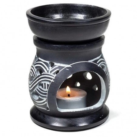 Oil burner Celtic Knot black soapstone