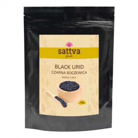 Juodosios pupelės Urid Black Whole, Sattva Foods, 1kg