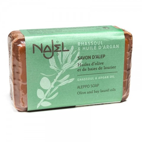 Мыло с лавровым маслом Алеппо с арганом и глиной гасули, Najel, 100г
