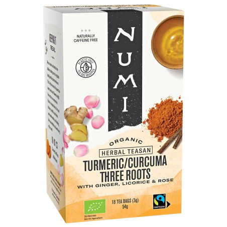 Куркума чай Three Roots, органическая, Numi Tea, 18 пакетиков