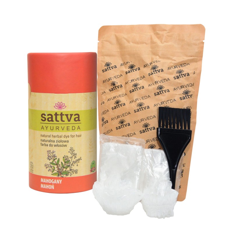 Vegetable dark red hair dye Mahogany, Sattva Ayurveda, 150g