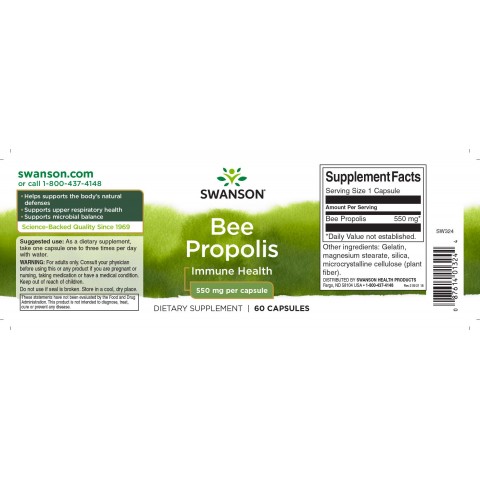 Bee propolis, Swanson, 550mg, 60 capsules