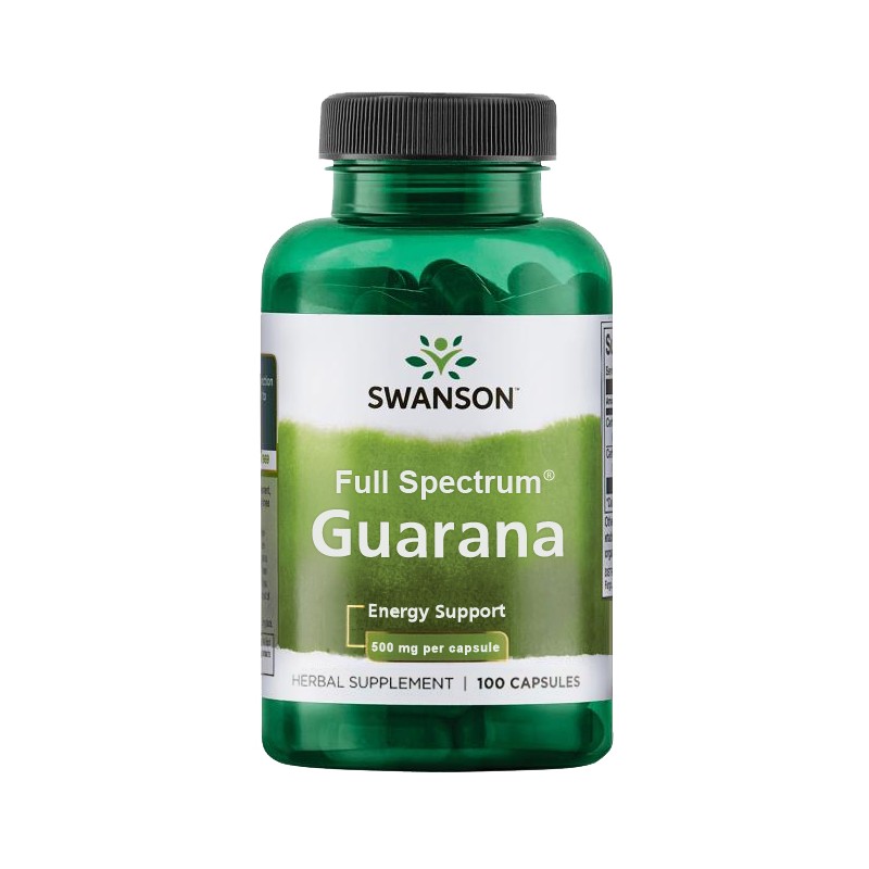 Maisto papildas Guarana, Swanson, 500mg, 100 kapsulių