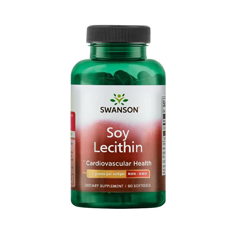 Лецитин без ГМО Soy Lecithin, Swanson, 1200 мг, 90 капсул