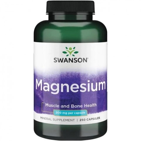 Magnesium, Swanson, 200mg, 250 kapselia