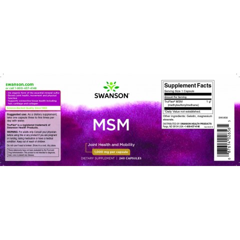 MSM, Swanson, 1000mg, 120 capsules