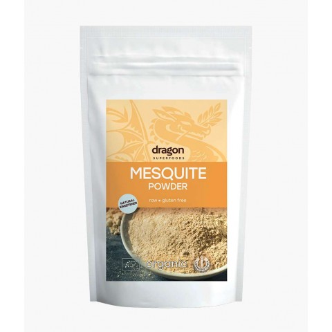 Meskito anksčių milteliai-saldiklis Mesquite, ekologiški, Dragon Superfoods, 100g
