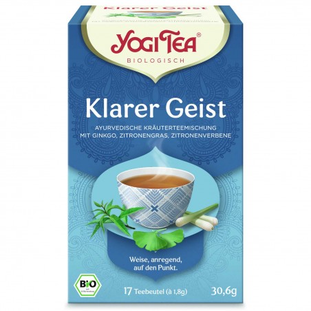 Prieskoninė arbata Ginkgo Klarer Geist, Yogi Tea, ekologiška, 17 pakelių