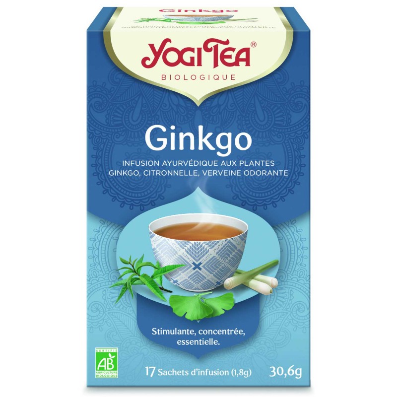Prieskoninė arbata Ginkgo Klarer Geist, Yogi Tea, ekologiška, 17 pakelių