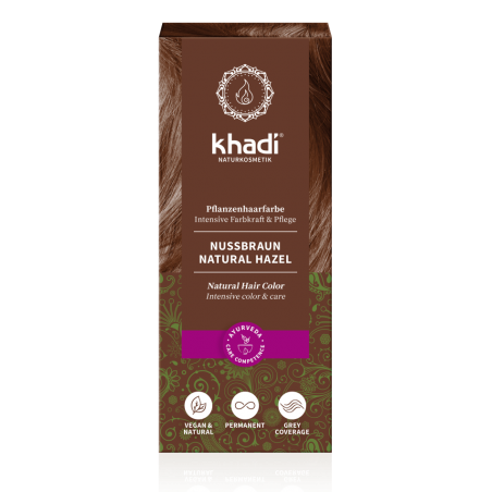 Vegetable brown hair dye Nut Brown, Khadi Naturprodukte, 100g