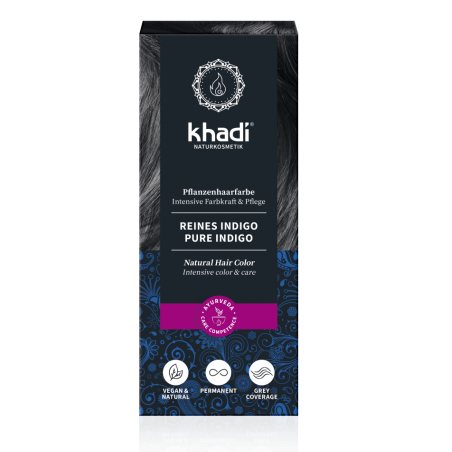 Vegetable blue-black hair dye Pure Indigo, Khadi, 100g