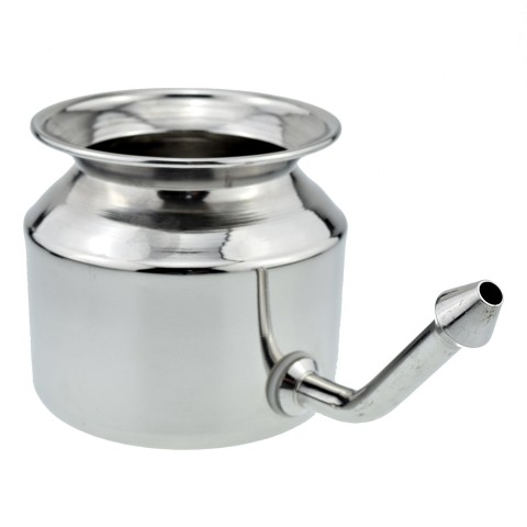 Stainless steel container for nasal cleaning-washing Neti Pot, AyurVedica, large, 500ml