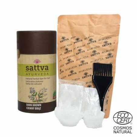 Vegetable dark brown hair dye Dark Brown, Sattva Ayurveda, 150g