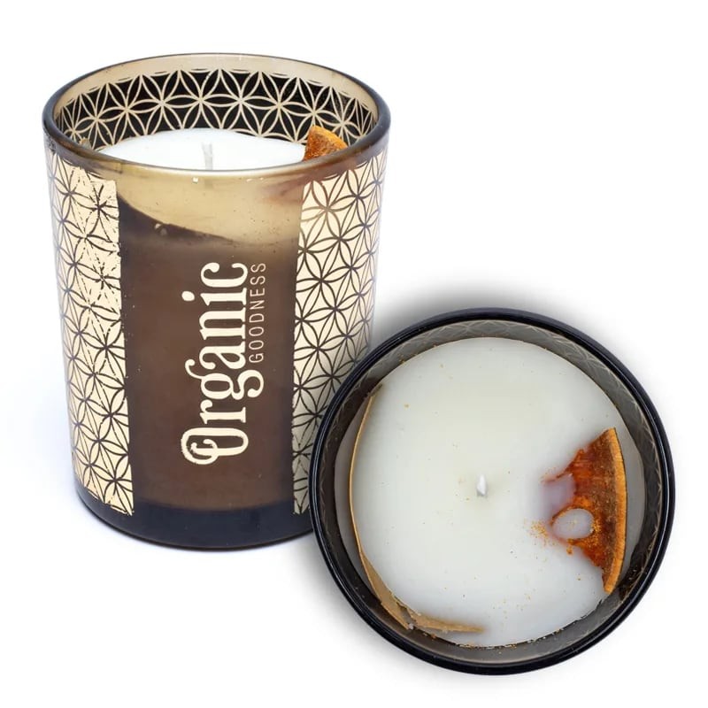 Scented soy wax candle Mandarin & Bay Leaf, Organic Goodness