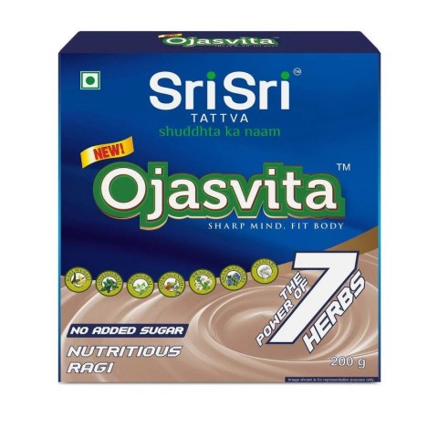 Žolelių milteliai ajurvediniam gėrimui Ojasvita Ragi, Sri Sri Tattva, 200g