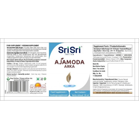 Lašai virškinimui Ajamoda Arka, Sri Sri Tattva, 30ml