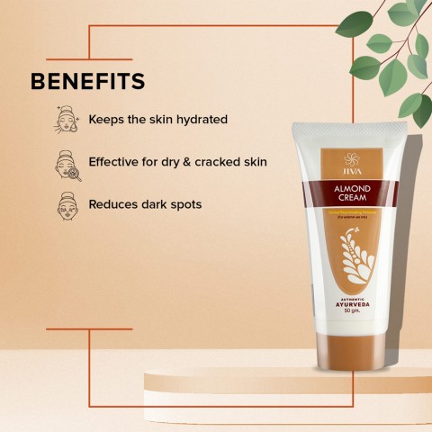 Moisturizing facial skin cream Almond Cream, Jiva Ayurveda, 50g