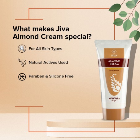 Drėkinantis veido odos kremas Almond Cream, Jiva Ayurveda, 100g