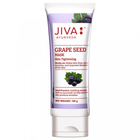 Drėkinanti ir regeneruojanti veido kaukė su vynuogių sėklomis Grape Seed, Jiva Ayurveda, 100g