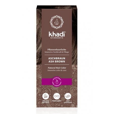 Tuhkaruskea kasvishiusväri Ash Brown, Khadi, 100g