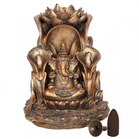 Backflow Waterfall Effect Holder Bronze Ganesha