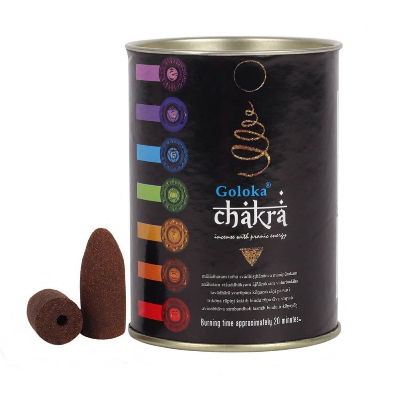 Reverse burning cone incense Chakra, Goloka, 24 pcs.