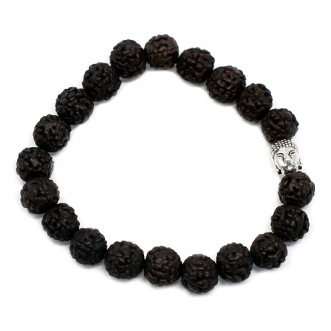 Tampri rudrakšos apyrankė/mala Buddha Bangle, tamsi, 1cm