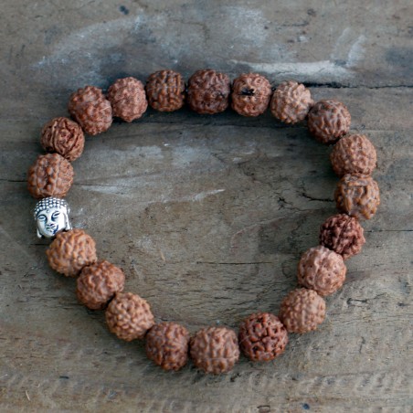 Эластичный коричневый браслет Buddha Bangle, коричневый, 1 см