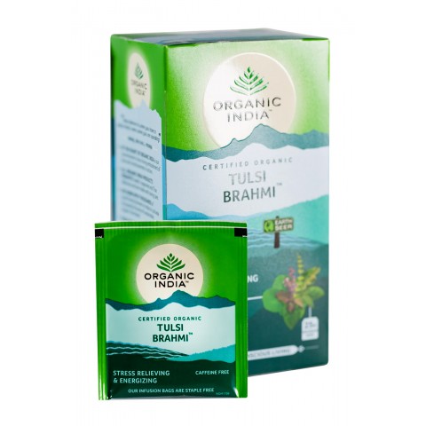 Ayurvedic Tea Tulsi Brahmi, Organic India, 25 pakettia