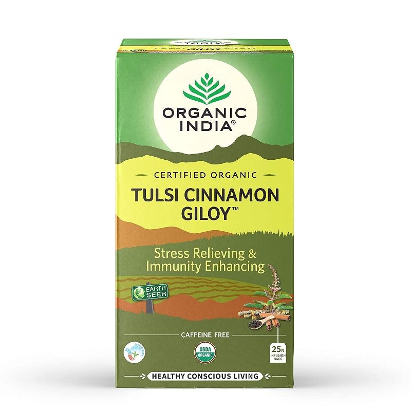 Ayurvedic Tea Tulsi Cinnamon Giloy, Organic India, 25 pakettia