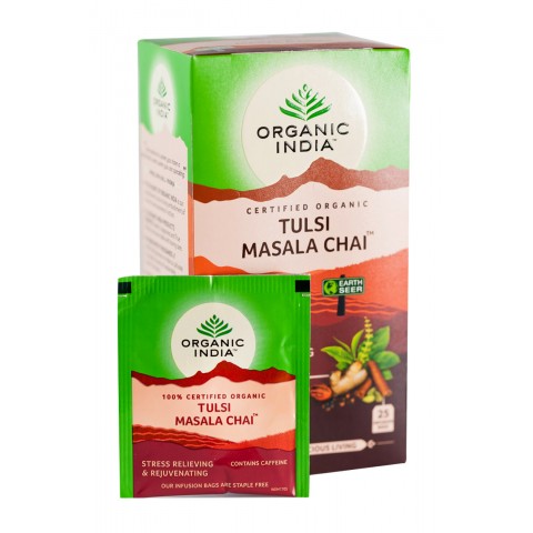 Ayurvedic Tea Tulsi Masala Chai, Organic India, 25 packets