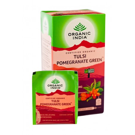 Ayurvedic Tea Tulsi Pomegranate Green, Organic India, 25 pakettia