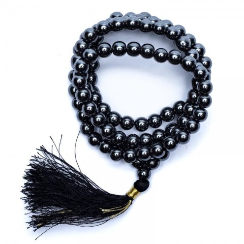 Hematite beads Mala AA quality, 108 beads + bag