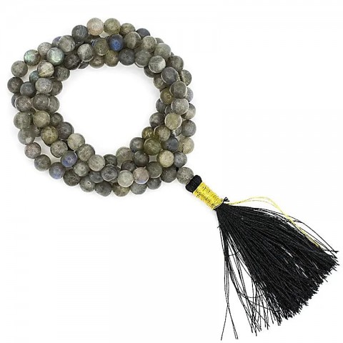 Labradorite beads Mala AA quality, 108 beads with bag