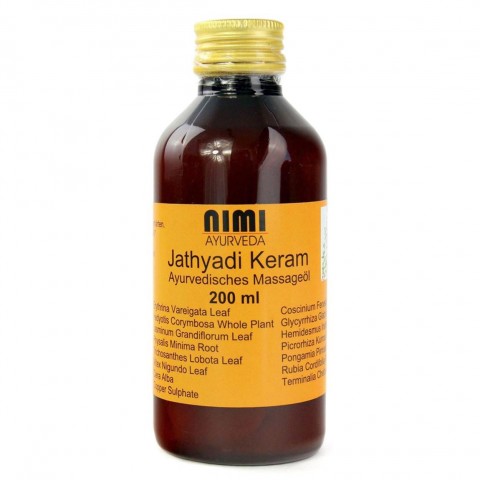 Kūno ir galvos masažo aliejus Jathyadi Keram, Nimi Ayurveda, 200 ml