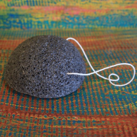 Japanese Natural Cognac Root Sponge with Charcoal