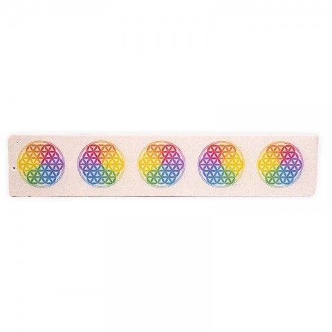 Pitkä saippuakivestä valmistettu suitsuketikkuteline Flower of Life, 25cm