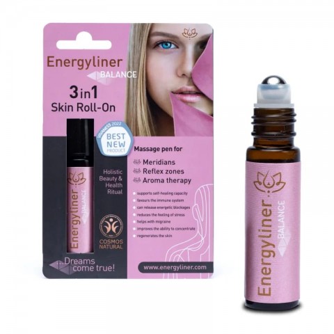 Ajurvedinis rutulinis odos aromatizatorius Balance Skin Roll-On, Energyliner, 10ml