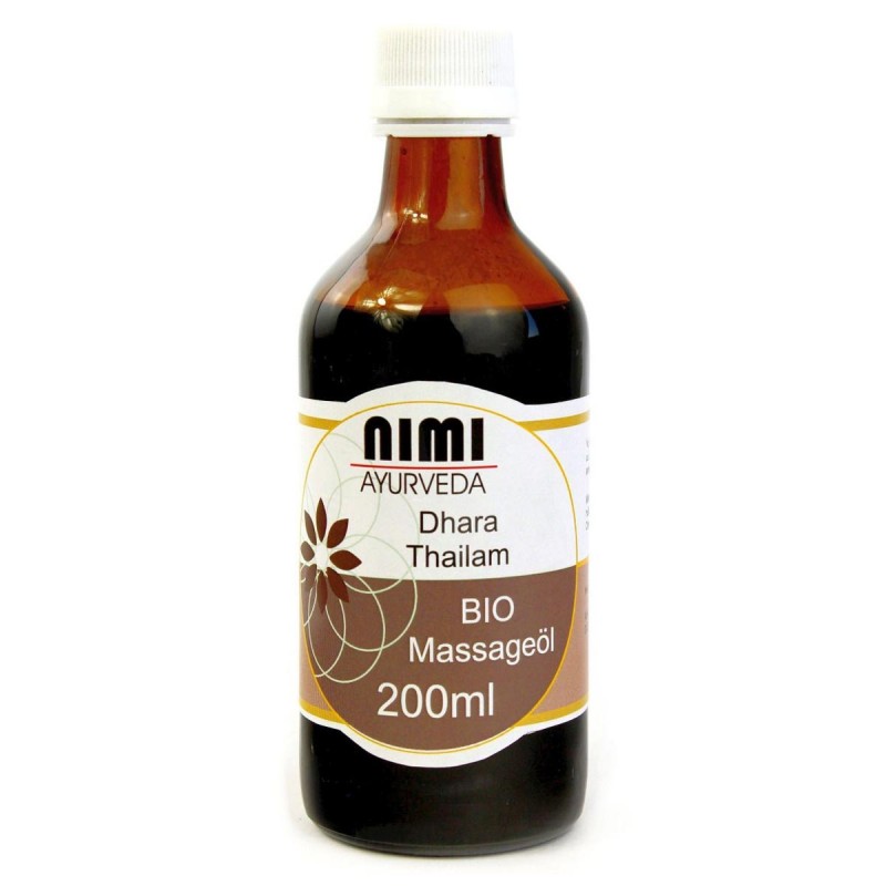 Galvos masažo aliejus Dhara Thailam Bio, Nimi Ayurveda, 200 ml
