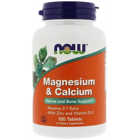 Magnesium ja kalsium, NOW, 100 tablettia