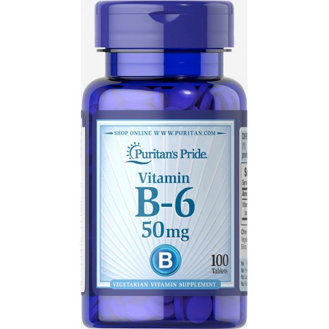 B-6-vitamiini, Puritan's Pride, 50mg, 100 tablettia
