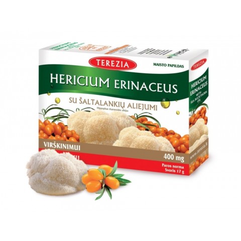 Hericium Erinaceus sieni tyrniöljyllä, Terezia, 60 kapselia