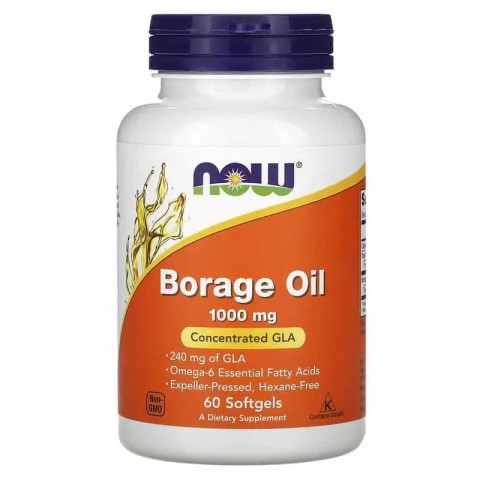 Borage Oil, NOW, 1000mg, 60 kapselia