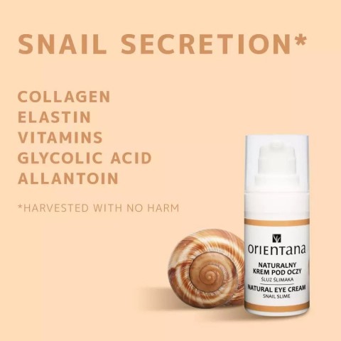 Natural eye cream with snail secretion, Orientana, 15ml