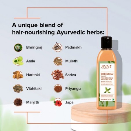 Stiprinantis plaukų aliejus Bhringraj, Jiva Ayurveda, 120ml