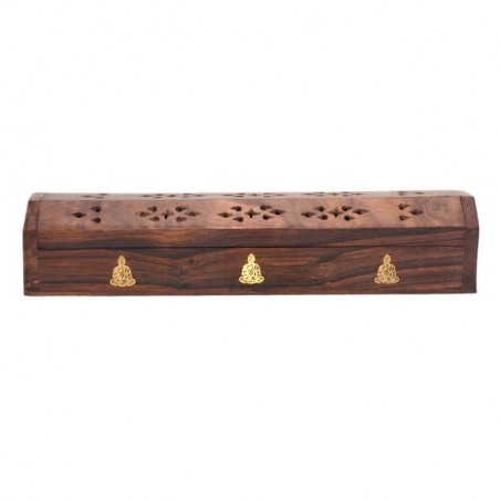 Wooden incense holder-box Buddha, Sattva Ayurveda